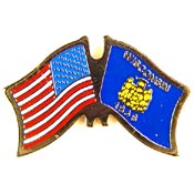 US/WISCONSIN FLAG PIN  