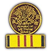 VIETNAM SERVICE RIBBON WITH MEDAL PIN 1"  