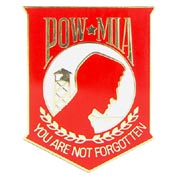 POW/MIA RED PIN 1"  