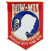 RED/WHITE/BLUE POW MIA PIN 1-1/2"  