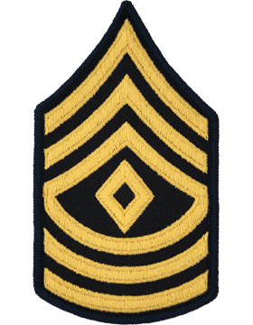 Army Service Uniform Female Chevron: First Sergeant - Gold Embroidered on Blue