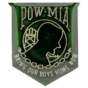 POW/MIA GREEN PIN 1"  