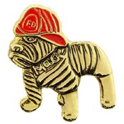 DOG WITH FIRE HAT PIN 1"  