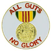 VIETNAM ALL GUTS NO GLORY PIN 1"  