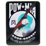 POW/MIA RECTANGLE WITH EAGLE PIN 1-1/2"  