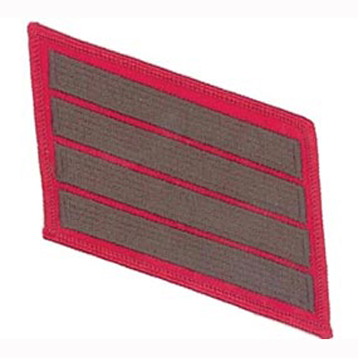 Female -  Service Stripes - 4 Strips - Green/Red  