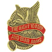 RIGHT TO BEAR ARMS PIN 1"  