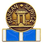 KOREAN SERVICE MEDAL AND RIBBON PIN 3/4"  