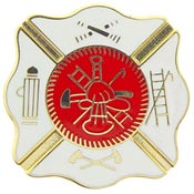 FIRE LOGO SHIELD WHITE PIN 1"  