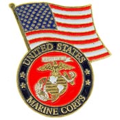 USA USMC LOGO FLAG PIN  