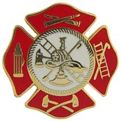 FIRE LOGO SHIELD RED PIN 1"  