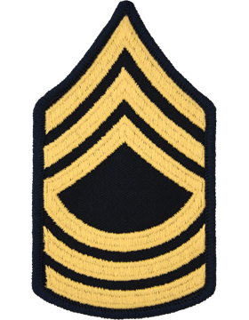 Army Service Uniform Female Chevron: Master Sergeant - Gold Embroidered on Blue